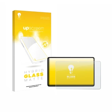 Face avant d’un emballage produit avec le logo de la marque upscreen. À côté, l’appareil Honor Pad 10 est représenté avec la p