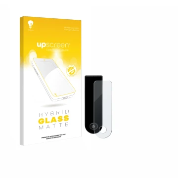 Face avant d’un emballage produit avec le logo de la marque upscreen. À côté, l’appareil Xiaomi Electric Scooter 5 Max est rep