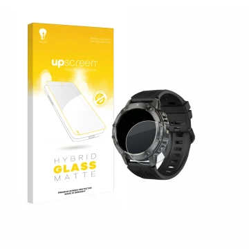 Face avant d’un emballage produit avec le logo de la marque upscreen. À côté, l’appareil TIMU S81 1.39