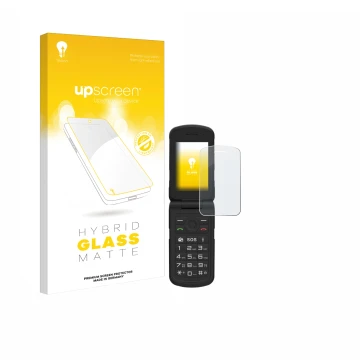 Face avant d’un emballage produit avec le logo de la marque upscreen. À côté, l’appareil AGM M10 est représenté avec la protec