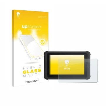 Face avant d’un emballage produit avec le logo de la marque upscreen. À côté, l’appareil Webfleet PRO 8475 est représenté avec