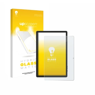 Face avant d’un emballage produit avec le logo de la marque upscreen. À côté, l’appareil Doogee Tab E3 Pro 13 est représenté a