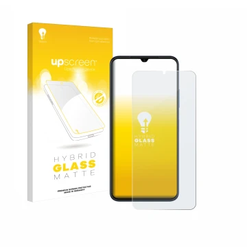 Face avant d’un emballage produit avec le logo de la marque upscreen. À côté, l’appareil Huawei Nova Y61 est représenté avec l