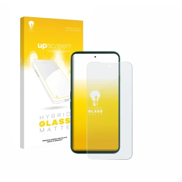 Face avant d’un emballage produit avec le logo de la marque upscreen. À côté, l’appareil Fairphone 6 est représenté avec la pr