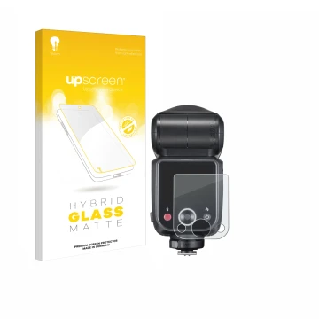 Face avant d’un emballage produit avec le logo de la marque upscreen. À côté, l’appareil Godox V100 est représenté avec la pro