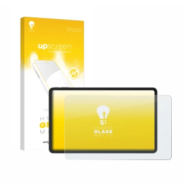 Face avant d’un emballage produit avec le logo de la marque upscreen. À côté, l’appareil Doogee V Pad 12