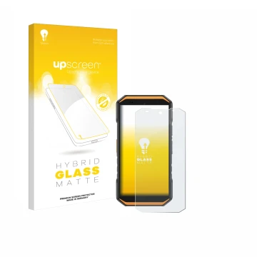Face avant d’un emballage produit avec le logo de la marque upscreen. À côté, l’appareil Ulefone Armor X32 Pro est représenté 