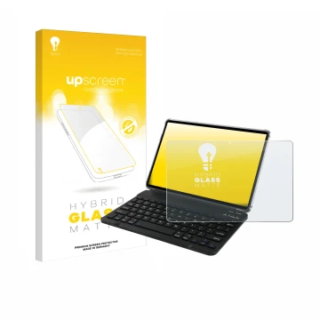 Face avant d’un emballage produit avec le logo de la marque upscreen. À côté, l’appareil Tabwee T90 est représenté avec la pro