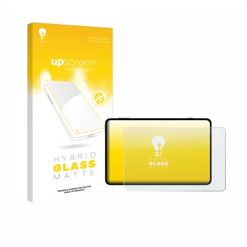 Face avant d’un emballage produit avec le logo de la marque upscreen. À côté, l’appareil Redmagic Astra NP05J est représenté a