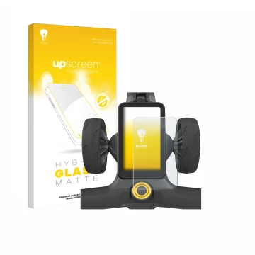 Face avant d’un emballage produit avec le logo de la marque upscreen. À côté, l’appareil PowaKaddy CT12 GPS est représenté ave