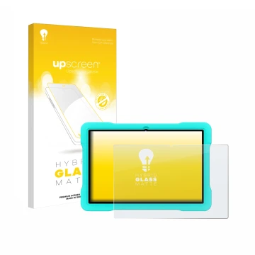 Face avant d’un emballage produit avec le logo de la marque upscreen. À côté, l’appareil UJJ U8 est représenté avec la protect