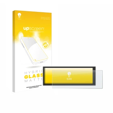 Face avant d’un emballage produit avec le logo de la marque upscreen. À côté, l’appareil Carpuride Carplay W125A 11.26