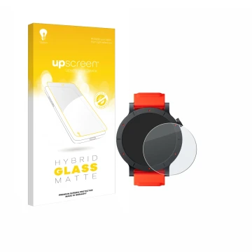Face avant d’un emballage produit avec le logo de la marque upscreen. À côté, l’appareil Nothing CMF Watch 3 Pro est représent