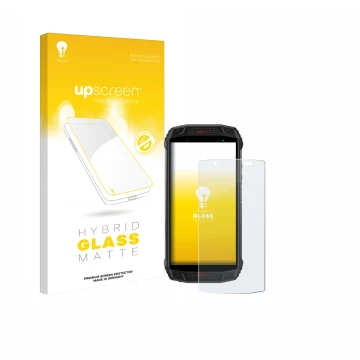 Face avant d’un emballage produit avec le logo de la marque upscreen. À côté, l’appareil Ulefone Armor 15 est représenté avec 