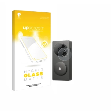 Face avant d’un emballage produit avec le logo de la marque upscreen. À côté, l’appareil Aqara Hub G410 est représenté avec la