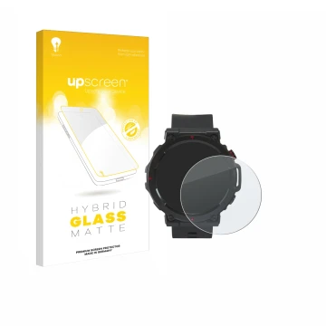 Face avant d’un emballage produit avec le logo de la marque upscreen. À côté, l’appareil Crivit Sport-Smartwatch est représent