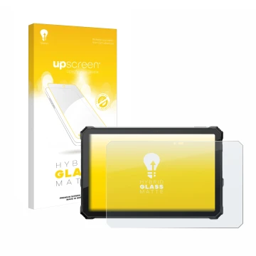 Face avant d’un emballage produit avec le logo de la marque upscreen. À côté, l’appareil Blackview Active 12 Pro est représent