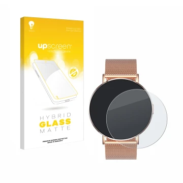 Face avant d’un emballage produit avec le logo de la marque upscreen. À côté, l’appareil Levowatch Eve 1.3