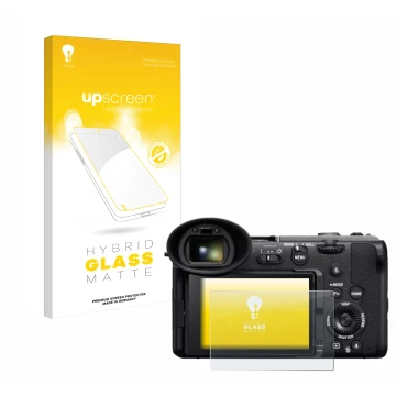 Face avant d’un emballage produit avec le logo de la marque upscreen. À côté, l’appareil Sony Cinema Line FX2 est représenté a