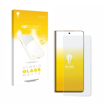 Face avant d’un emballage produit avec le logo de la marque upscreen. À côté, l’appareil Honor Magic V5 est représenté avec la