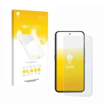 Face avant d’un emballage produit avec le logo de la marque upscreen. À côté, l’appareil Oukitel WP210 est représenté avec la 