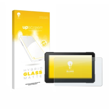 Face avant d’un emballage produit avec le logo de la marque upscreen. À côté, l’appareil Interphone Sync 70 Essential est repr