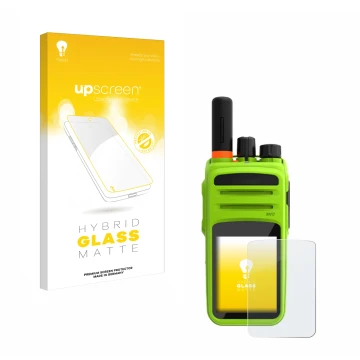 Face avant d’un emballage produit avec le logo de la marque upscreen. À côté, l’appareil Talkpod N58 Plus est représenté avec 