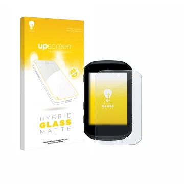 Face avant d’un emballage produit avec le logo de la marque upscreen. À côté, l’appareil Garmin Edge 850 est représenté avec l