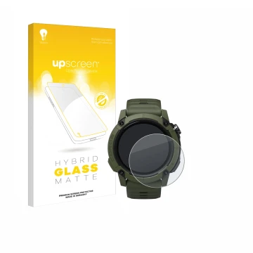 Face avant d’un emballage produit avec le logo de la marque upscreen. À côté, l’appareil Coros NOMAD est représenté avec la pr