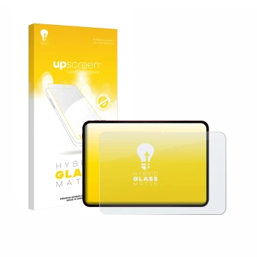 Face avant d’un emballage produit avec le logo de la marque upscreen. À côté, l’appareil Teclast T65 Plus est représenté avec 