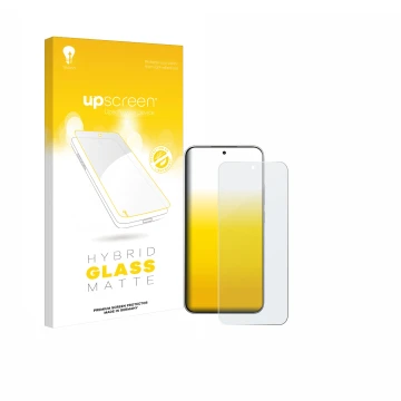 Face avant d’un emballage produit avec le logo de la marque upscreen. À côté, l’appareil Xiaomi 15T est représenté avec la pro