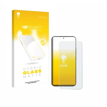 Face avant d’un emballage produit avec le logo de la marque upscreen. À côté, l’appareil Xiaomi 15T Pro est représenté avec la
