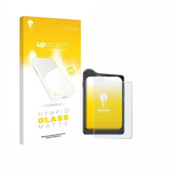 Face avant d’un emballage produit avec le logo de la marque upscreen. À côté, l’appareil Xiaomi Qin K25 est représenté avec la