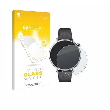 Face avant d’un emballage produit avec le logo de la marque upscreen. À côté, l’appareil Xiaomi Watch S4 (41 mm) est représent