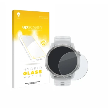 Face avant d’un emballage produit avec le logo de la marque upscreen. À côté, l’appareil Coros Apex 4 (46 mm) est représenté a