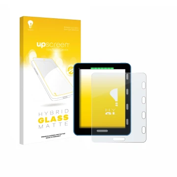 Face avant d’un emballage produit avec le logo de la marque upscreen. À côté, l’appareil Vakaros Atlas 2 / Edge est représenté