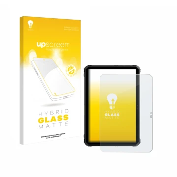 Face avant d’un emballage produit avec le logo de la marque upscreen. À côté, l’appareil Blackview Active 7 est représenté ave