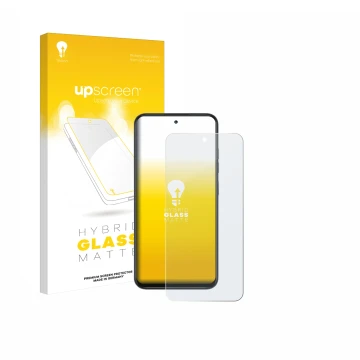 Face avant d’un emballage produit avec le logo de la marque upscreen. À côté, l’appareil Infinix Smart 10 est représenté avec 