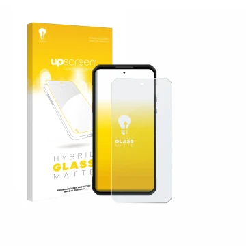 Face avant d’un emballage produit avec le logo de la marque upscreen. À côté, l’appareil Oukitel WP60 est représenté avec la p