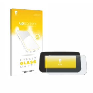 Face avant d’un emballage produit avec le logo de la marque upscreen. À côté, l’appareil Mazda CX-5 2020 est représenté avec l