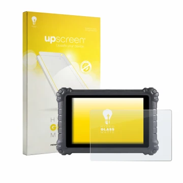 Face avant d’un emballage produit avec le logo de la marque upscreen. À côté, l’appareil Autel MaxiSys MS906 Pro est représent