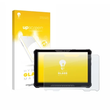 Face avant d’un emballage produit avec le logo de la marque upscreen. À côté, l’appareil Dell Pro Rugged 12 RA02260 est représ