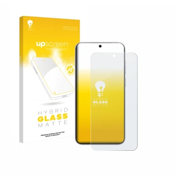 Face avant d’un emballage produit avec le logo de la marque upscreen. À côté, l’appareil Vivo X300 est représenté avec la prot