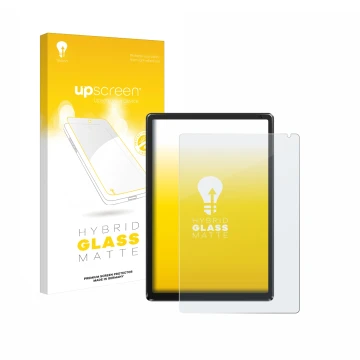 Face avant d’un emballage produit avec le logo de la marque upscreen. À côté, l’appareil Whitedeer WHEC107BK 10.1