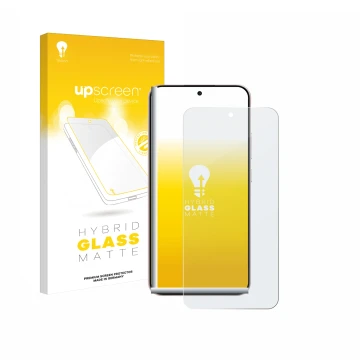 Face avant d’un emballage produit avec le logo de la marque upscreen. À côté, l’appareil Oppo Reno 14 est représenté avec la p