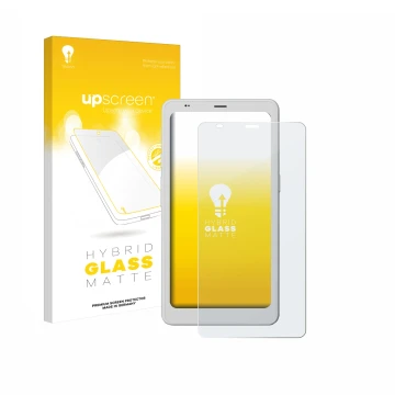 Face avant d’un emballage produit avec le logo de la marque upscreen. À côté, l’appareil Boox Palma 2 Pro est représenté avec 