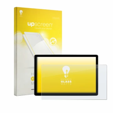 Face avant d’un emballage produit avec le logo de la marque upscreen. À côté, l’appareil Skoda Elroq 85 2026 est représenté av
