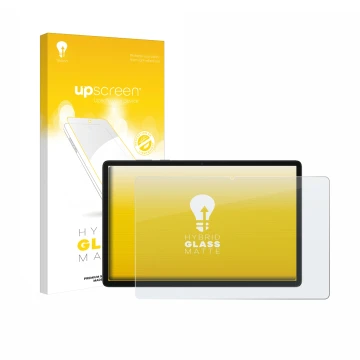 Face avant d’un emballage produit avec le logo de la marque upscreen. À côté, l’appareil Samsung Galaxy Tab A11 Plus WiFi 11