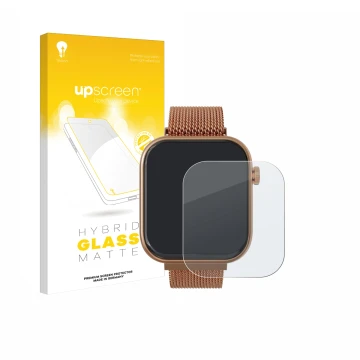 Face avant d’un emballage produit avec le logo de la marque upscreen. À côté, l’appareil Techmade M-GLAM011 1.75