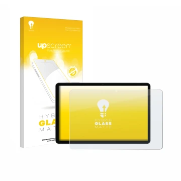 Face avant d’un emballage produit avec le logo de la marque upscreen. À côté, l’appareil Pritom M10 TAB 10 PLUS 10.1